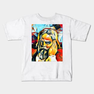 Snorri Sturluson Abstract Portrait | Snorri Sturluson Artwork 2 Kids T-Shirt